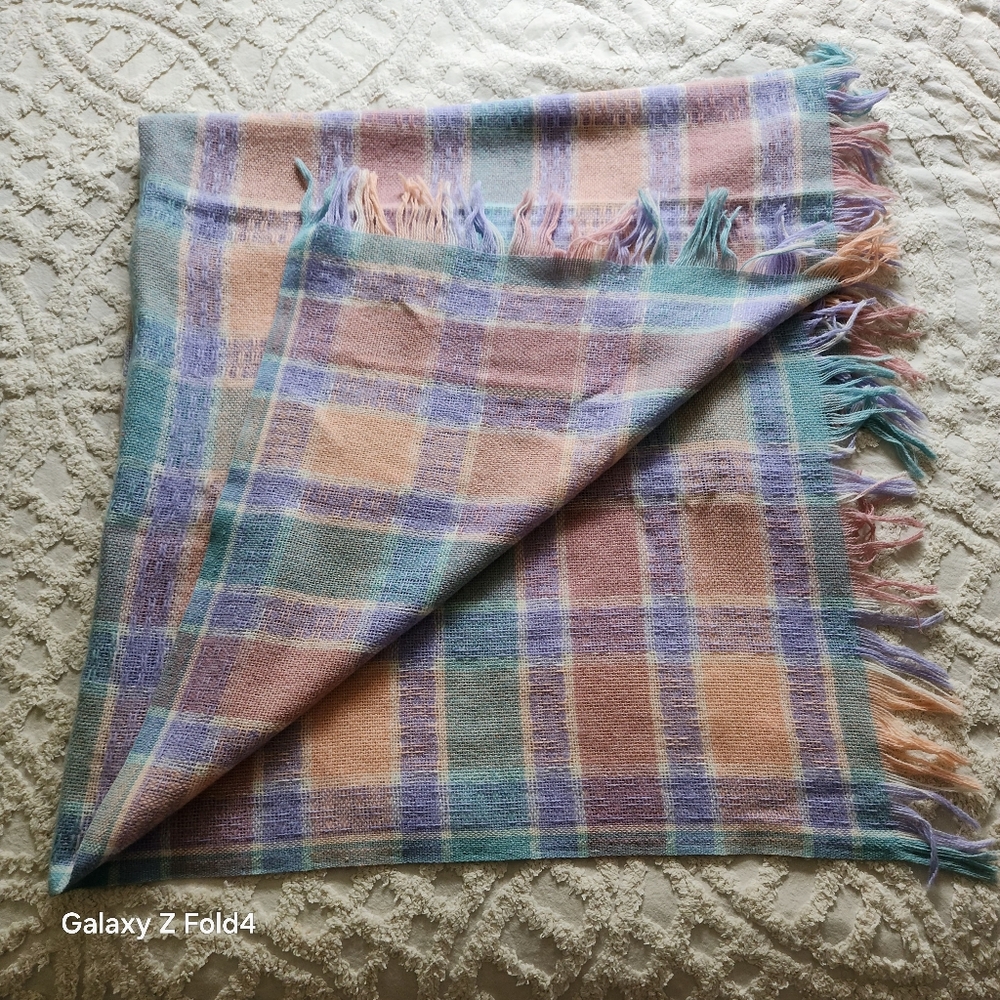 Faribault Pastel Plaid Throw Blanket - Picture 4 of 8